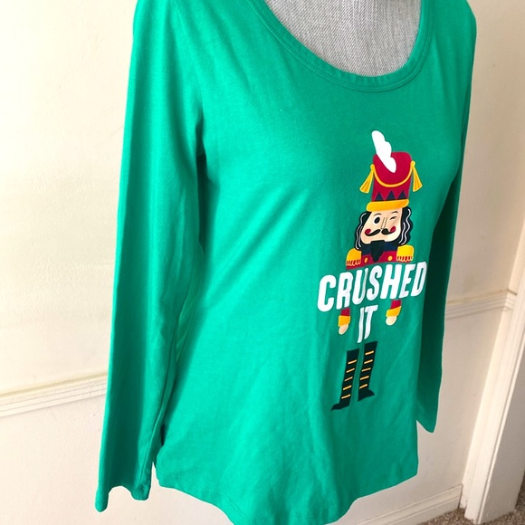 MACY’s FAMILY PJs “Crushed It” NUTCRACKER GREEN SLEEP TOP SIZE SMALL 🌟EUC🌟 - Picture 4 of 11
